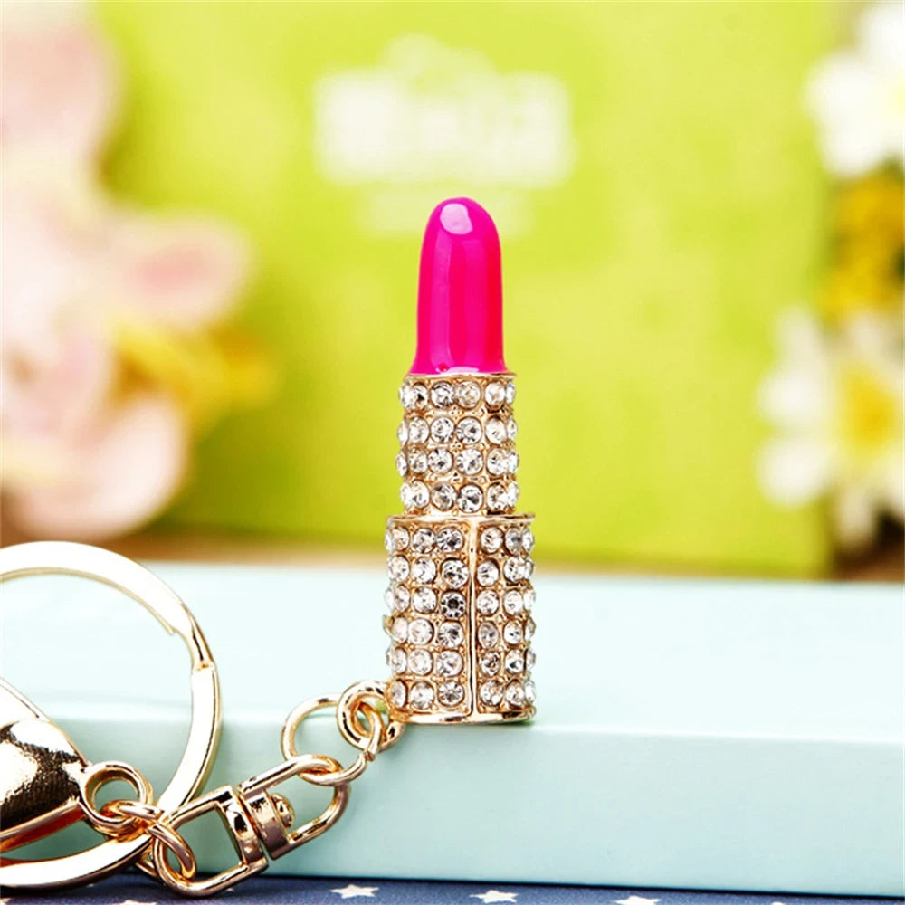Lipstick Rhinestone Handbag Charm