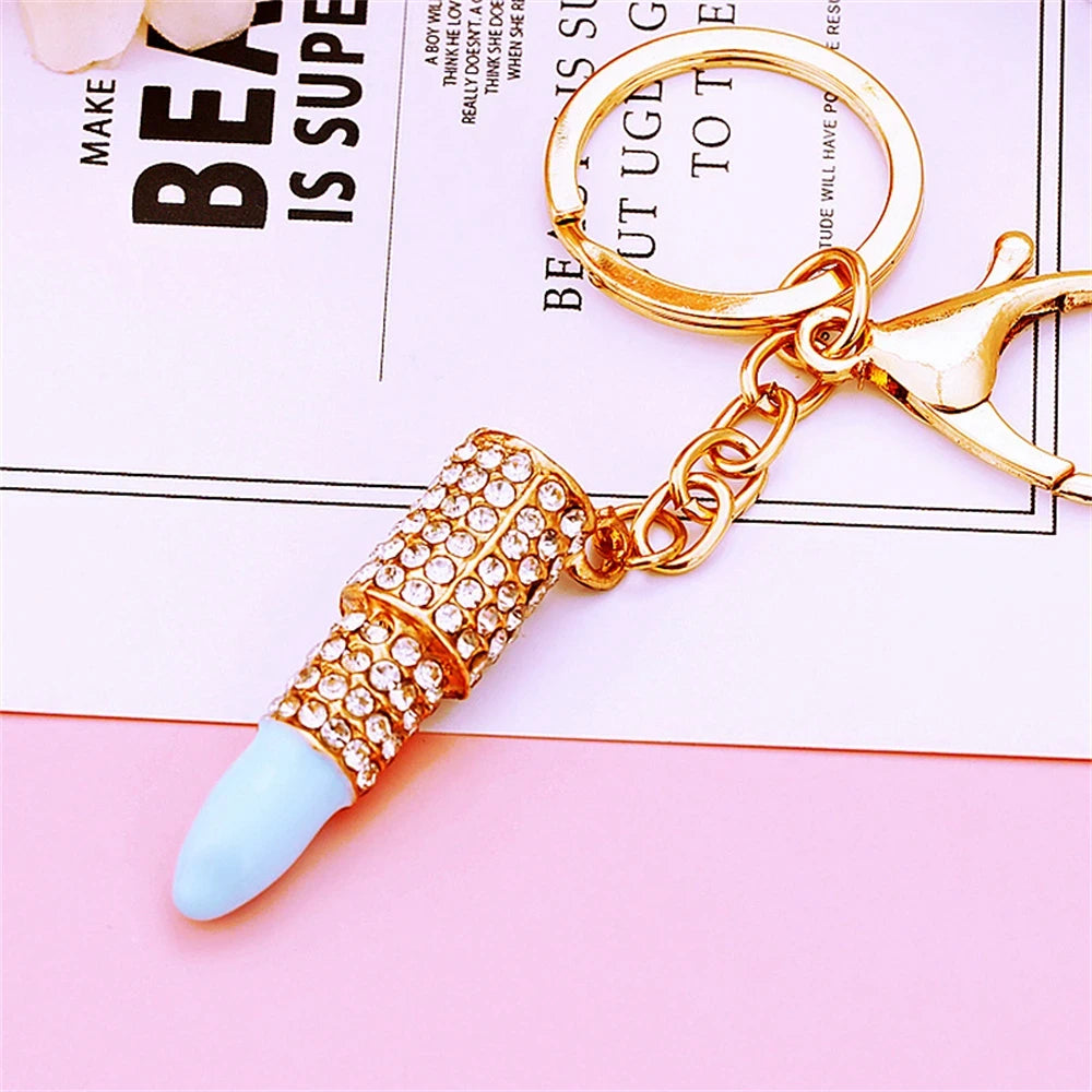 Lipstick Rhinestone Handbag Charm