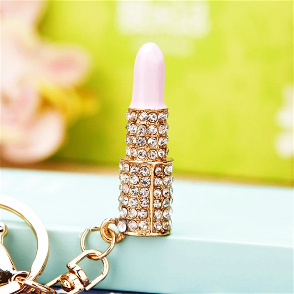 Lipstick Rhinestone Handbag Charm