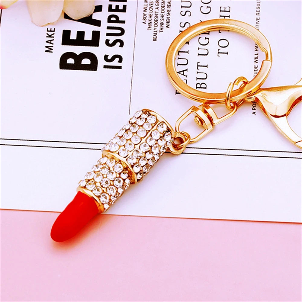 Lipstick Rhinestone Handbag Charm