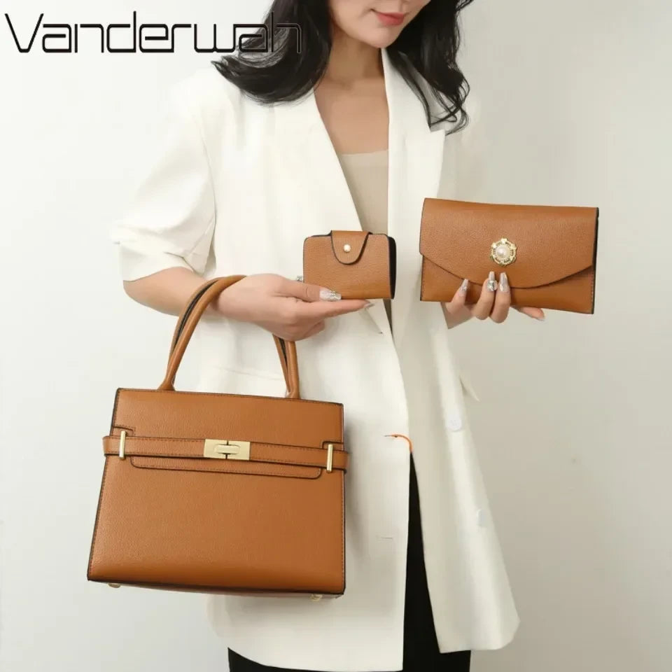 Leather Multi-Piece Handbag Set