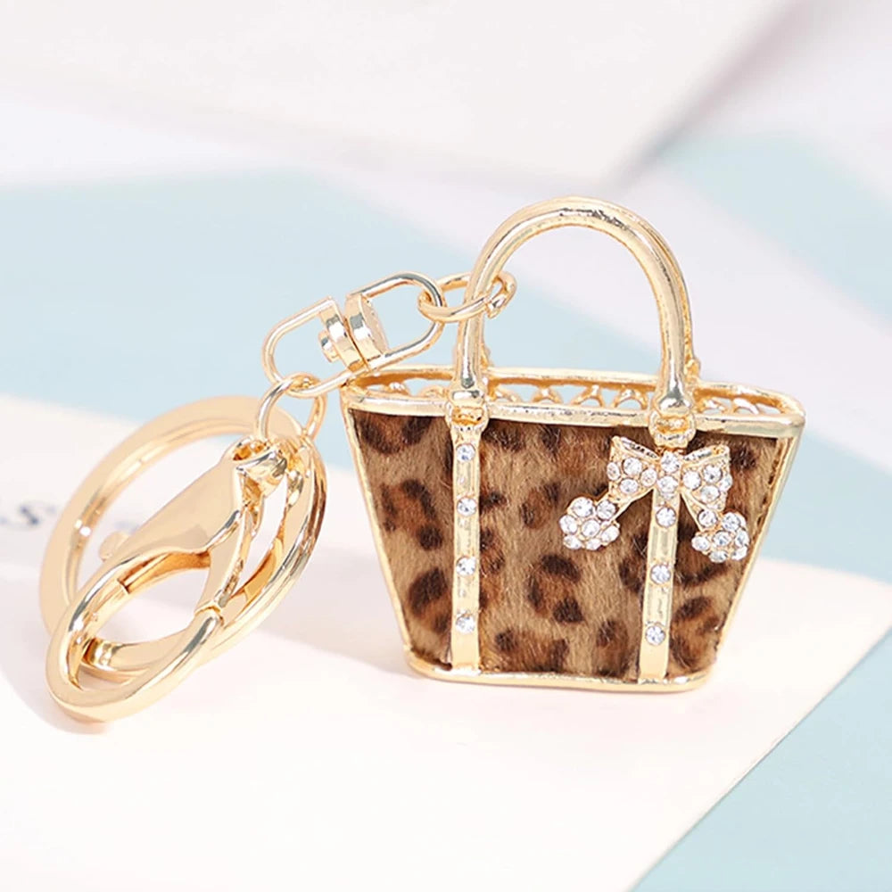 Leopard Print Bag Keychain