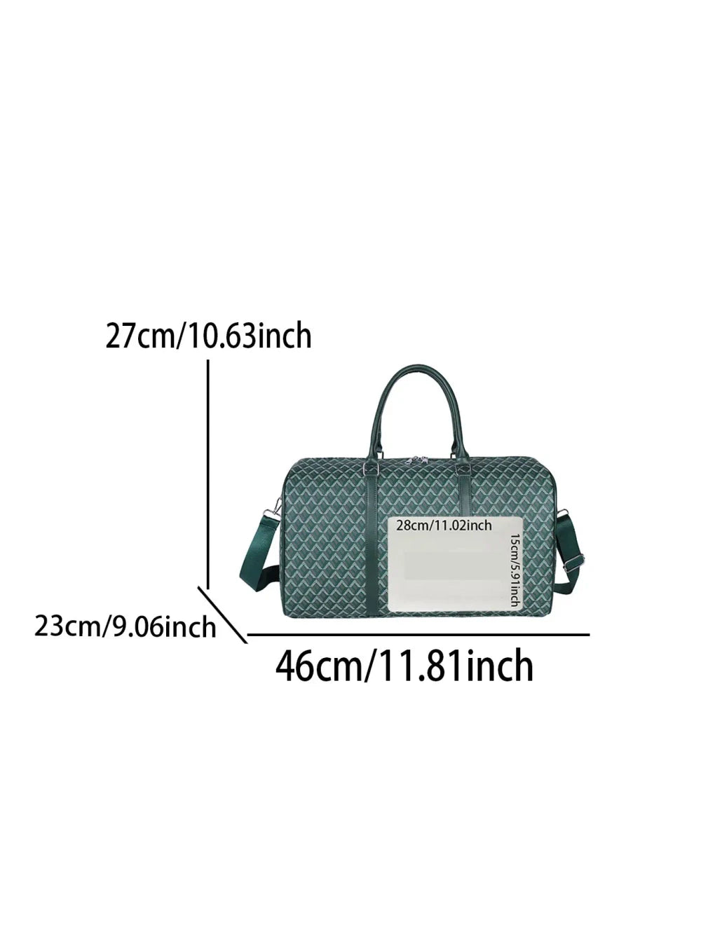 Geometric Jacquard Cylindrical Travel Bag