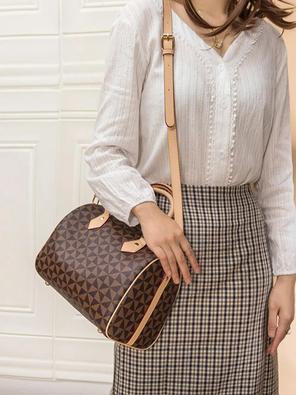 Geometric Pattern Crossbody Bag