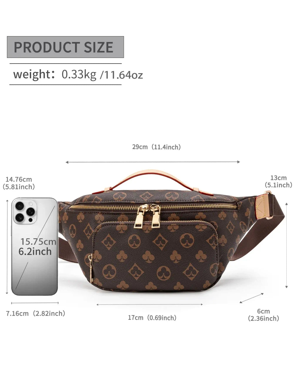 Printed Commuter Crossbody Bag – Classic Print