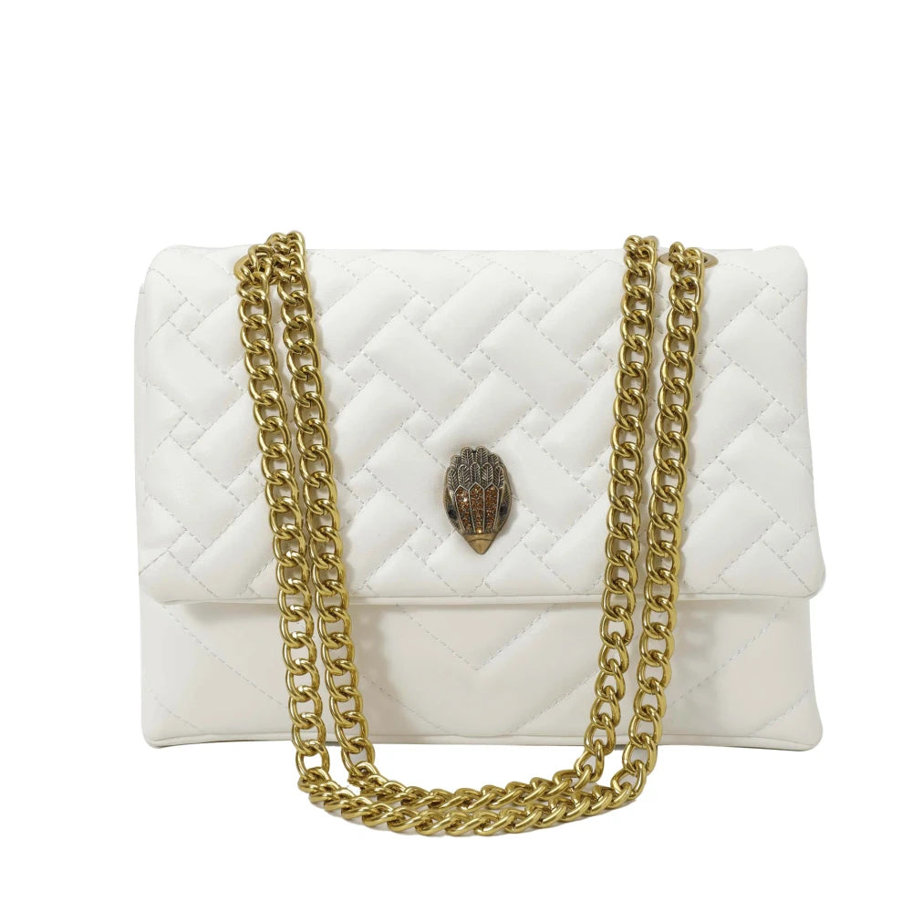 Textured Rhombus Embroidered Crossbody Bag