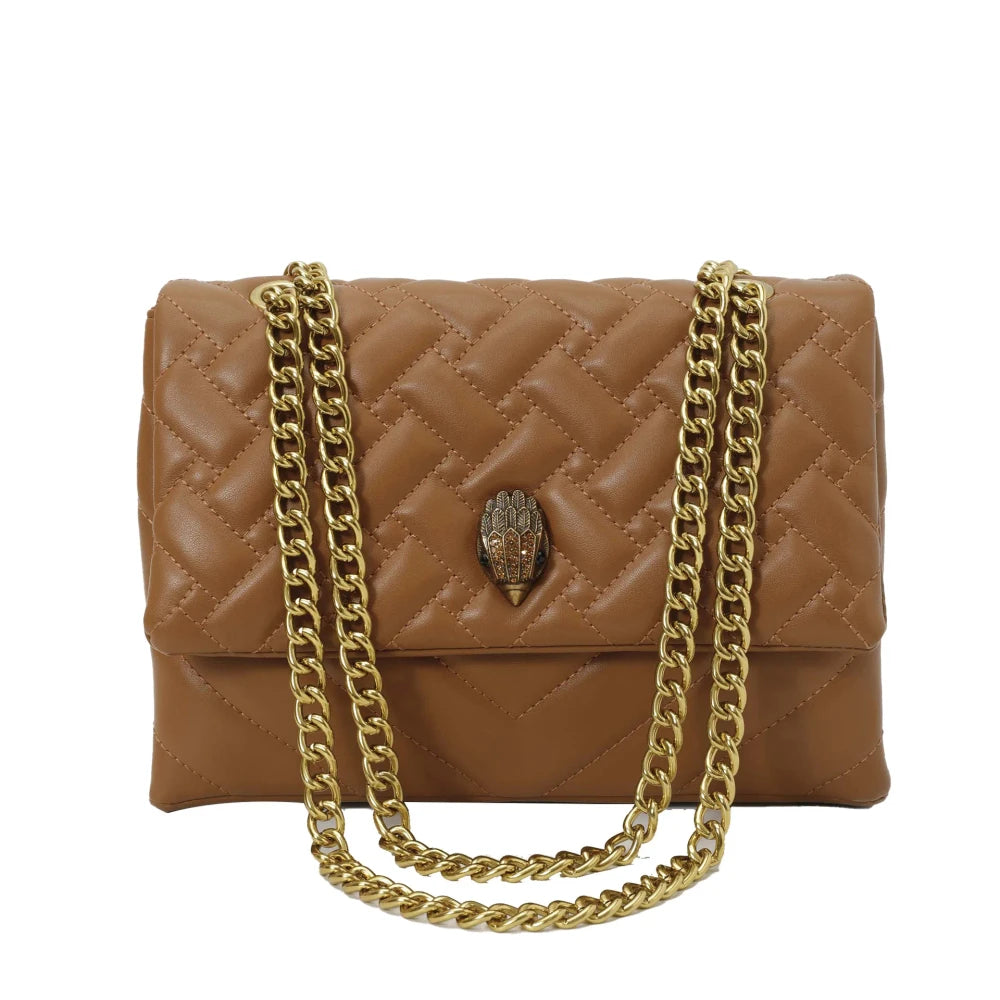 Textured Rhombus Embroidered Crossbody Bag