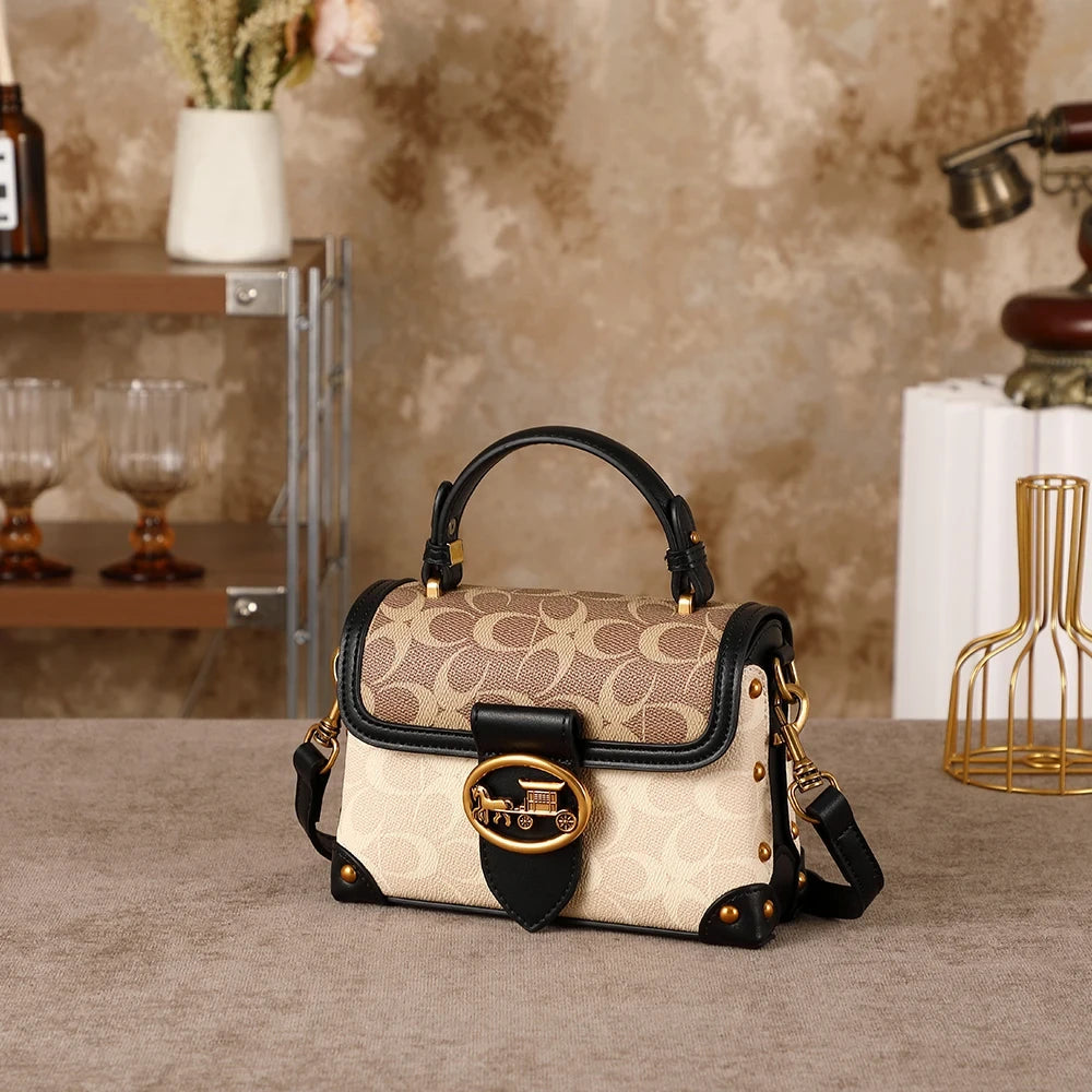 Minimalist Contrast Crossbody Box Bag