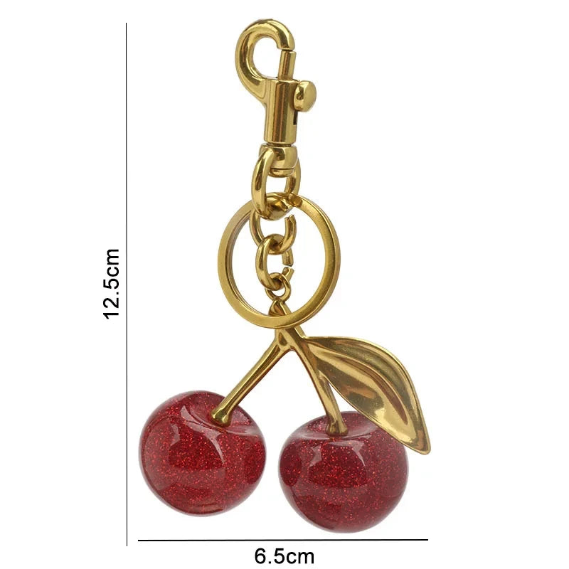 Crystal Cherry Handbag Charm