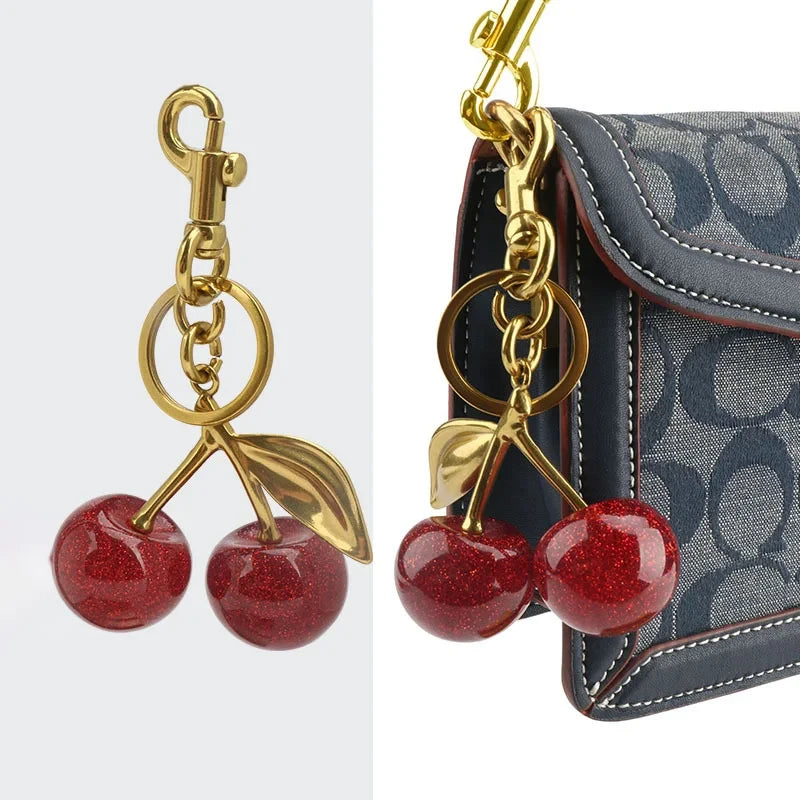 Crystal Cherry Handbag Charm