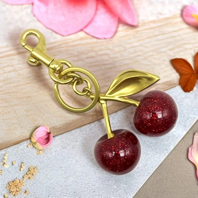 Crystal Cherry Handbag Charm