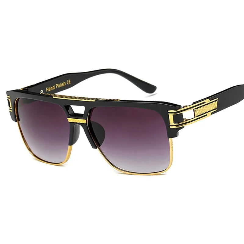 MERCELYN Luxury Square Sunglasses | UV400 Mirror Lens Retro Designer Shades