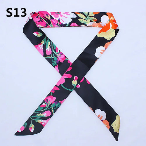 47 Colors Bandana Small Silk Scarf | Women's Head Hijab Long Skinny Scarf & Fashion Headband