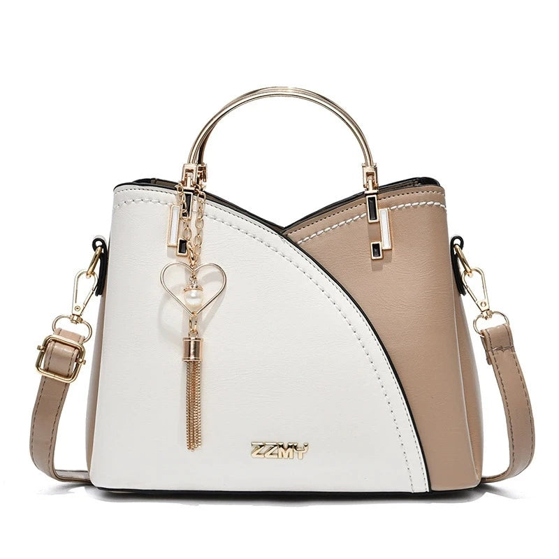 2025 New Trendy Female Handbag Korean Version Color Blocking Large Capacity Fashionable Single Shoulder Crossbody Bag