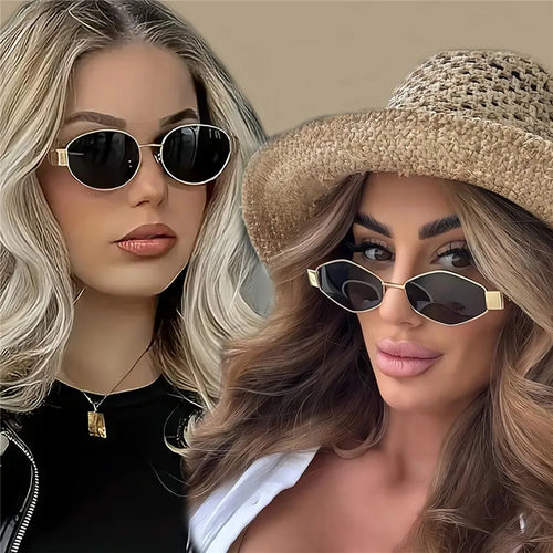 2-Pack Vintage Punk Round Sunglasses | Retro Metal Frame Mirror Lens | Women's | Isaiah's
