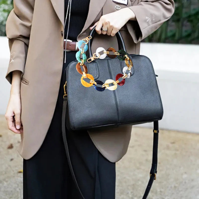 Lady Handbag Strap DIY Single Shoulder Bag Chain DIY Purse Replacement Charm Acrylic Resin Chain Belt Bag Part Accessories   ﻿