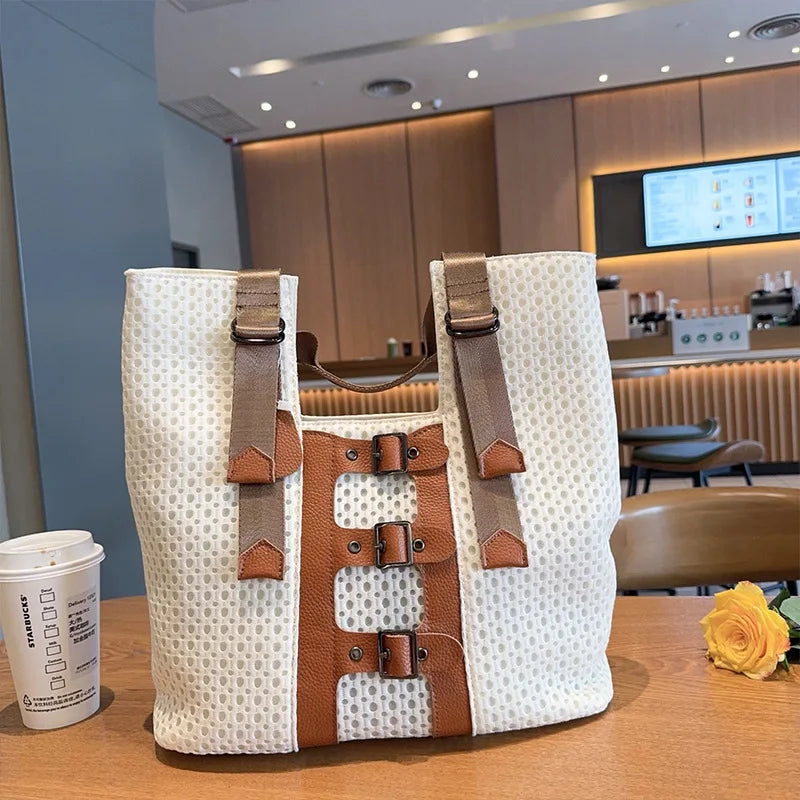 Fashion Popular Women's Tote Bag High Quality Versatile Mesh Shoulder Bag Trend Personality Armpit Bag Designer Luxury Handbags
