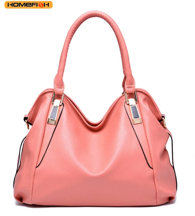 HOMEFISH Casual Fashion Women Shoulder Bag Solid Color Soft Large Capacity Bag Crossbody Handbag