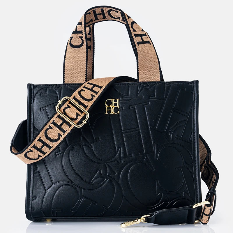Metal Logo Large Capacity Handbag – Light Luxury Casual Women's Bag in 5 Color Combos