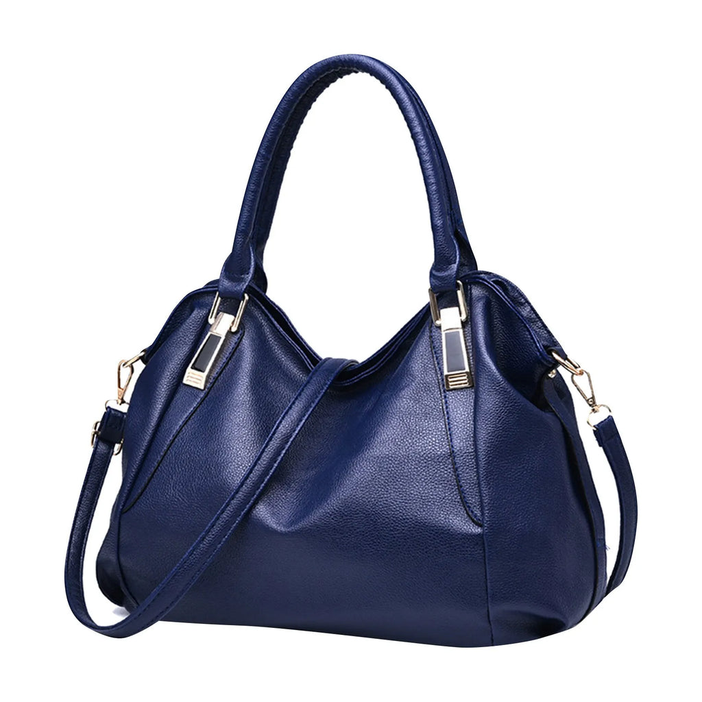 Women'S Fashion Soft Leather Handbag Classic Temperamental Large Capacity Top-Handle Bags Daily One Shoulder Crossbody Bag