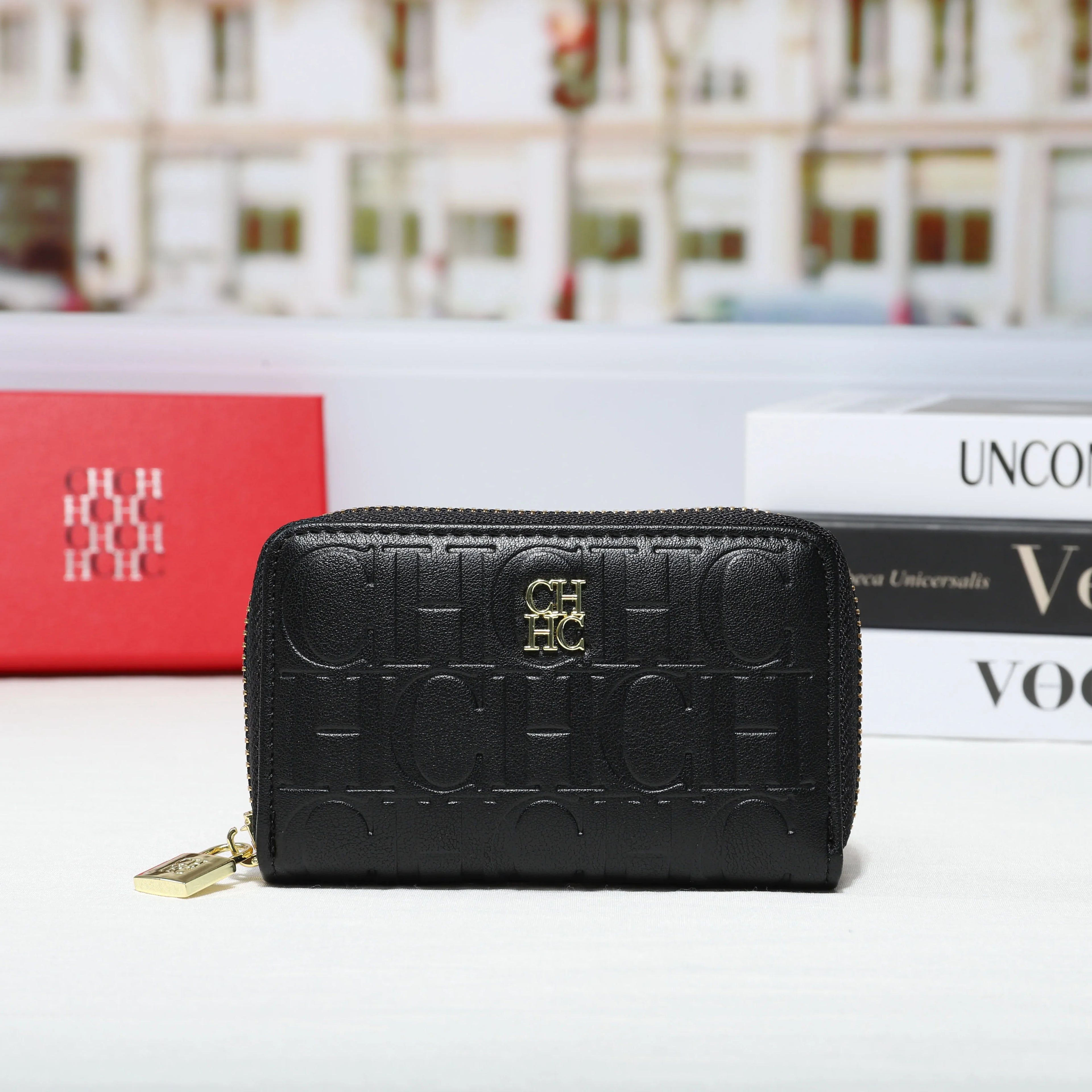 CH Card Holder For Women Luxury Designer Zipper Wallet Fashion Leather Coin Purse Elegant Card Case For Daily Commute