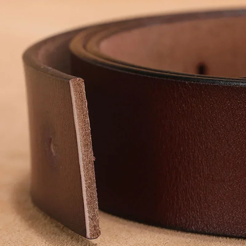 Men's Genuine Leather Smooth Buckle Belt | High Quality Dress & Business Waist Belt