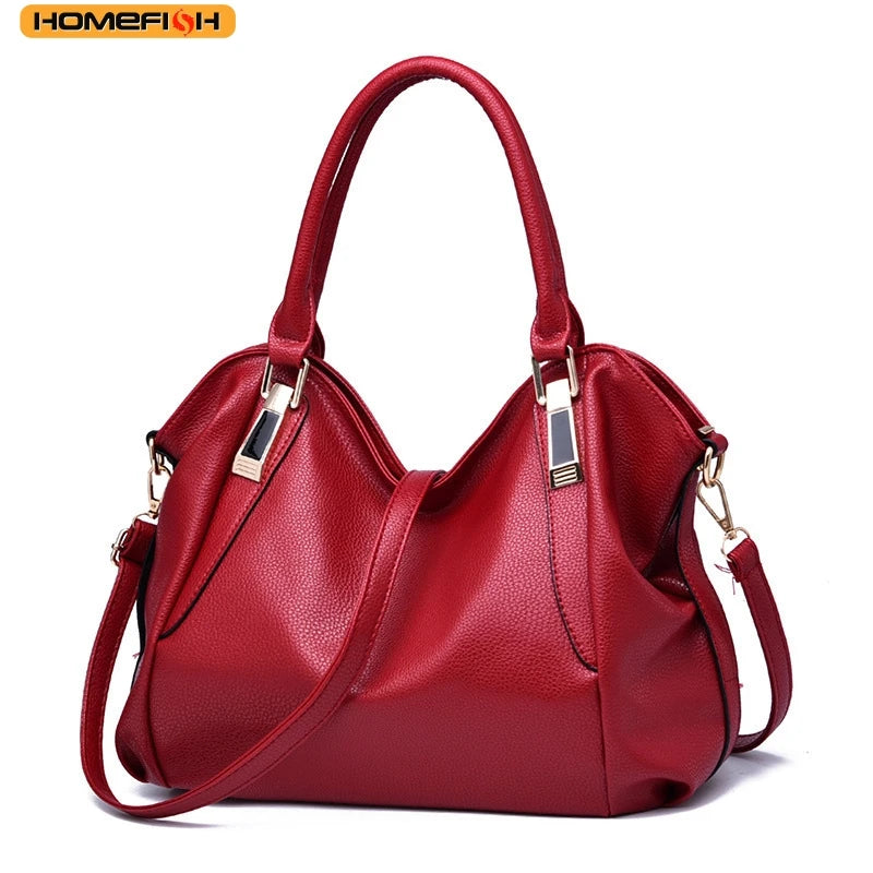 HOMEFISH Casual Fashion Women Shoulder Bag Solid Color Soft Large Capacity Bag Crossbody Handbag
