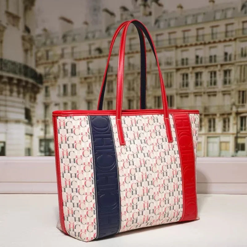 CH New Large Capacity Letter Print Luxury Tote Bag for Women Shoulder Bag/Handbag Retro Commuter Bag Bolsos Mujer
