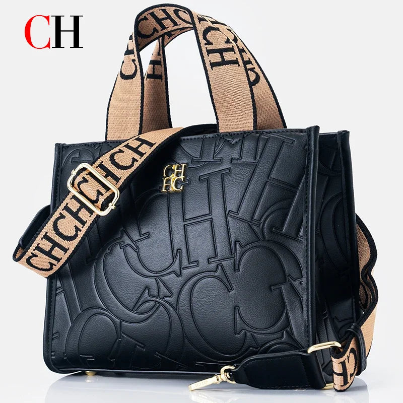 Metal Logo Large Capacity Handbag – Light Luxury Casual Women's Bag in 5 Color Combos