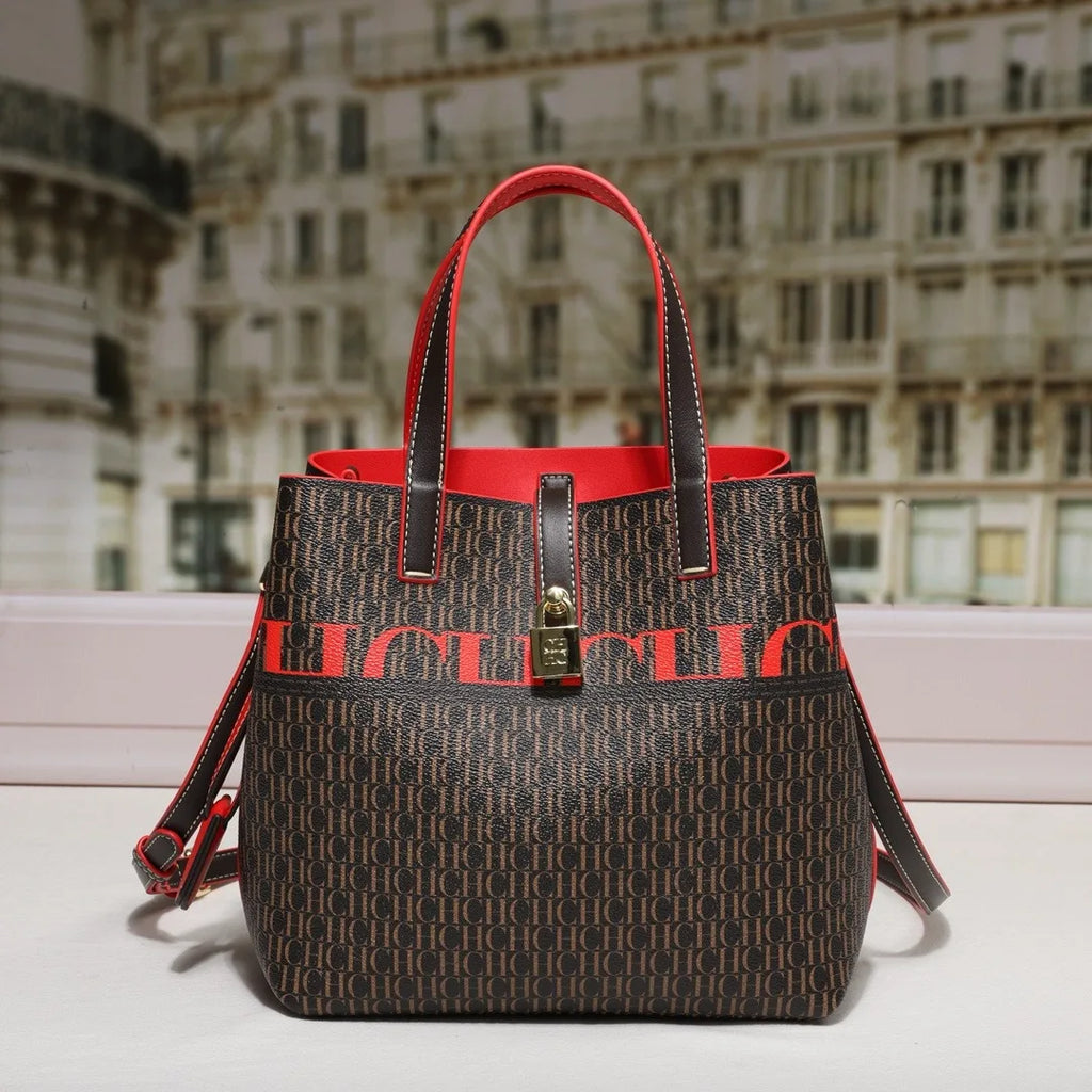 CH Luxury Printed Bucket Bag 2025 Edition With Metal Lock Commuter Handbag And Shoulder Bag For Women