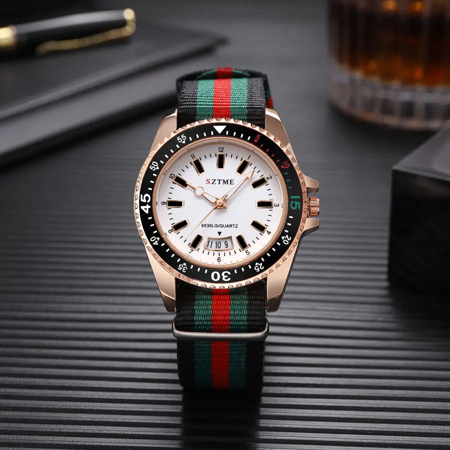 Luxury Nylon Strap Calendar Quartz Watch | Men & Women