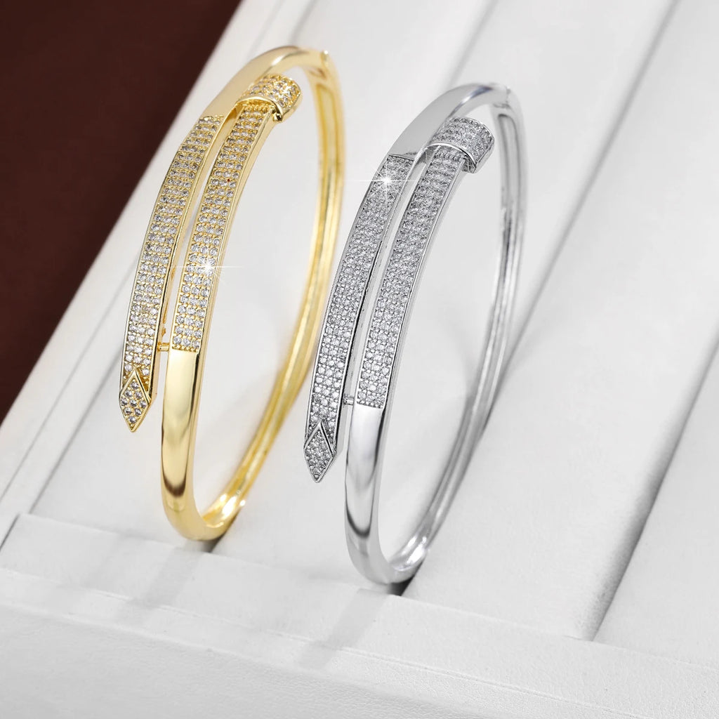 Trendy Geometric Bangles | Quadrilateral Design Women's Bracelet Set