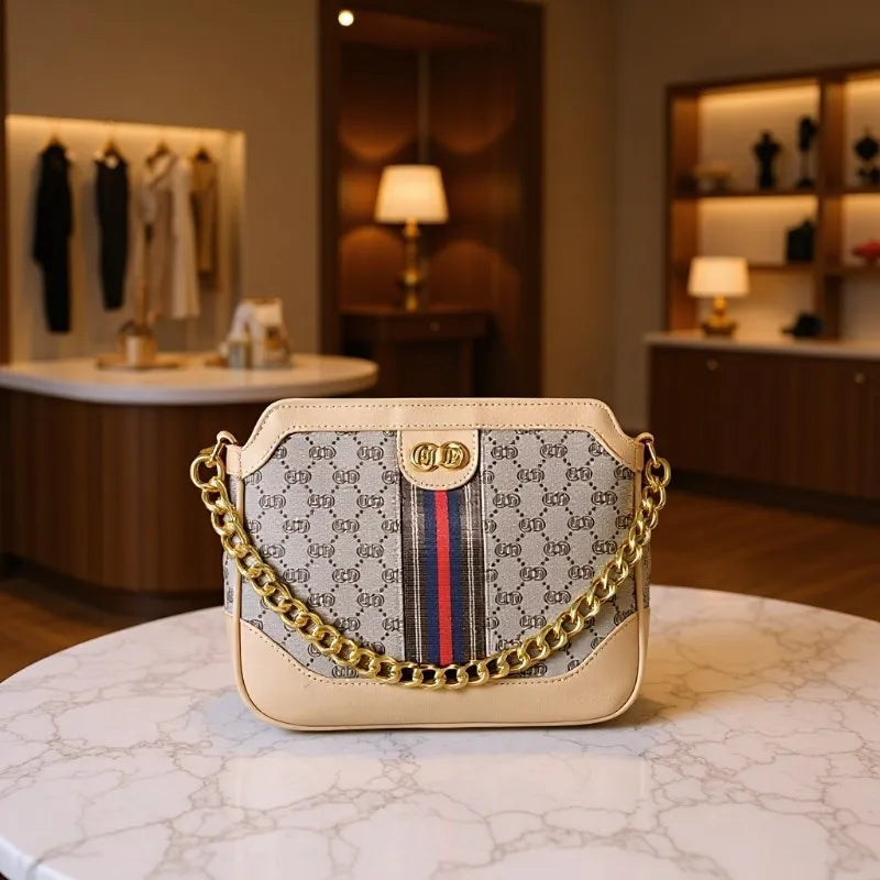 Fashionable Cool Women's Bag 2026 New Style PU Leather Crossbody Shoulder Handbag Square Shape Contrast Color Floral Embossed