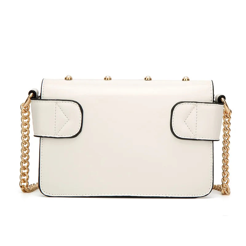 Pearl Bee Chain Shoulder Bag – Luxury PU Leather Crossbody Handbag for Women
