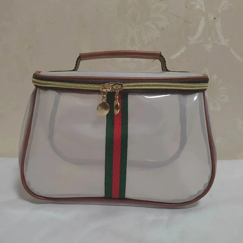 Portable Toiletry Bag Luxury Sensation Handheld Cosmetic Bag Transparent Large Capacity Waterproof PVC Makeup Bag