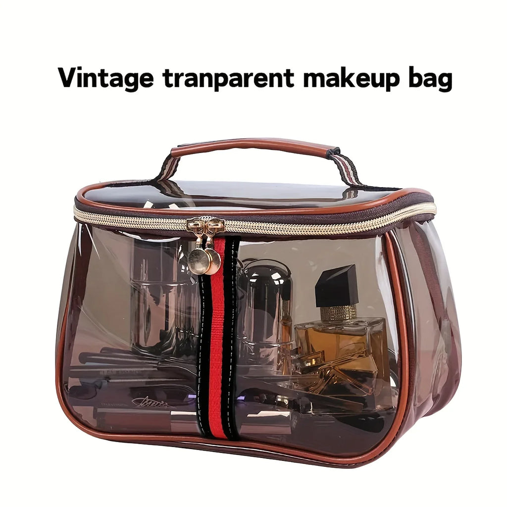 Transparent Large Capacity Women's Makeup Bag Waterproof Gym Toiletry Bag Travel Portable Storage PVC Material Box Shape Gifts