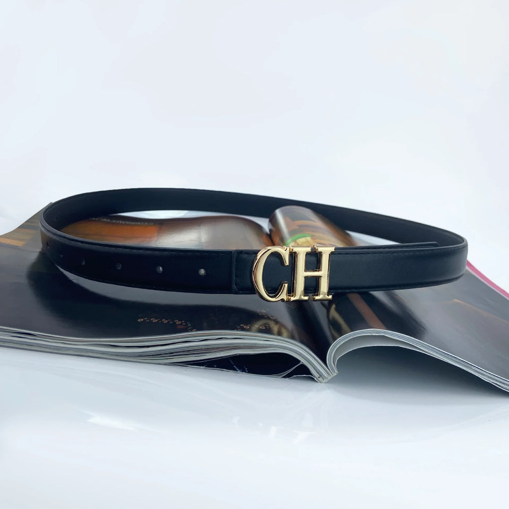 Luxury Brand Leather Belt for Women Designer Alloy Buckle Waist Strap Female Jeans Trouser Dress Waistband