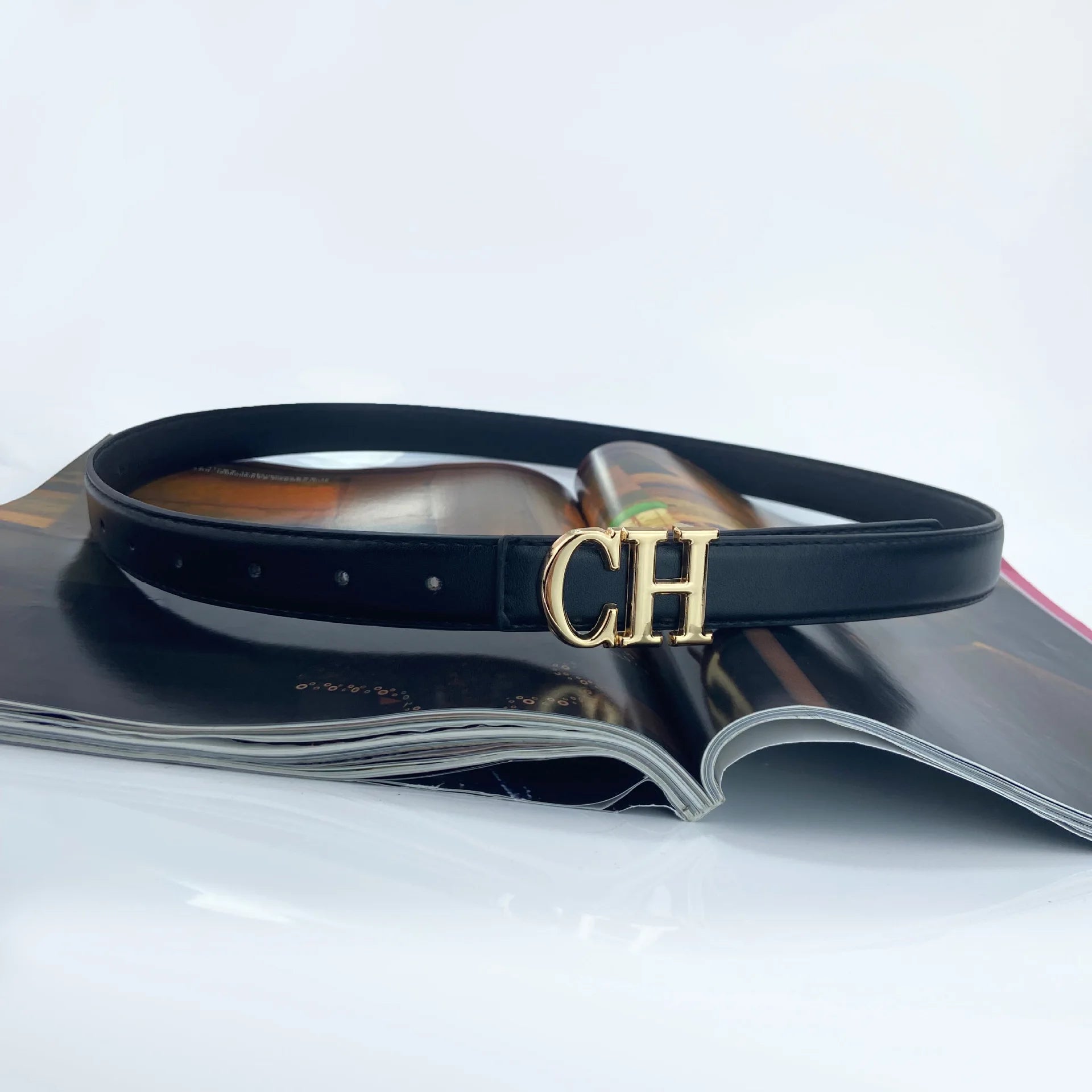 Luxury Brand Leather Belt for Women Designer Alloy Buckle Waist Strap Female Jeans Trouser Dress Waistband