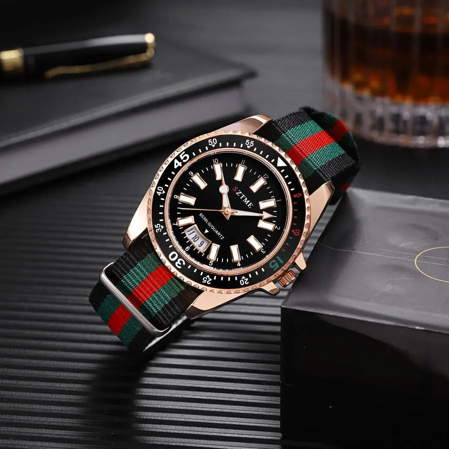 Luxury Nylon Strap Calendar Quartz Watch | Men & Women