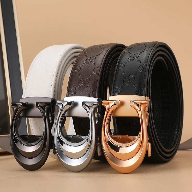 Men's 34mm Designer-Inspired Business Belt | High Quality Luxury Leather Dress Belt