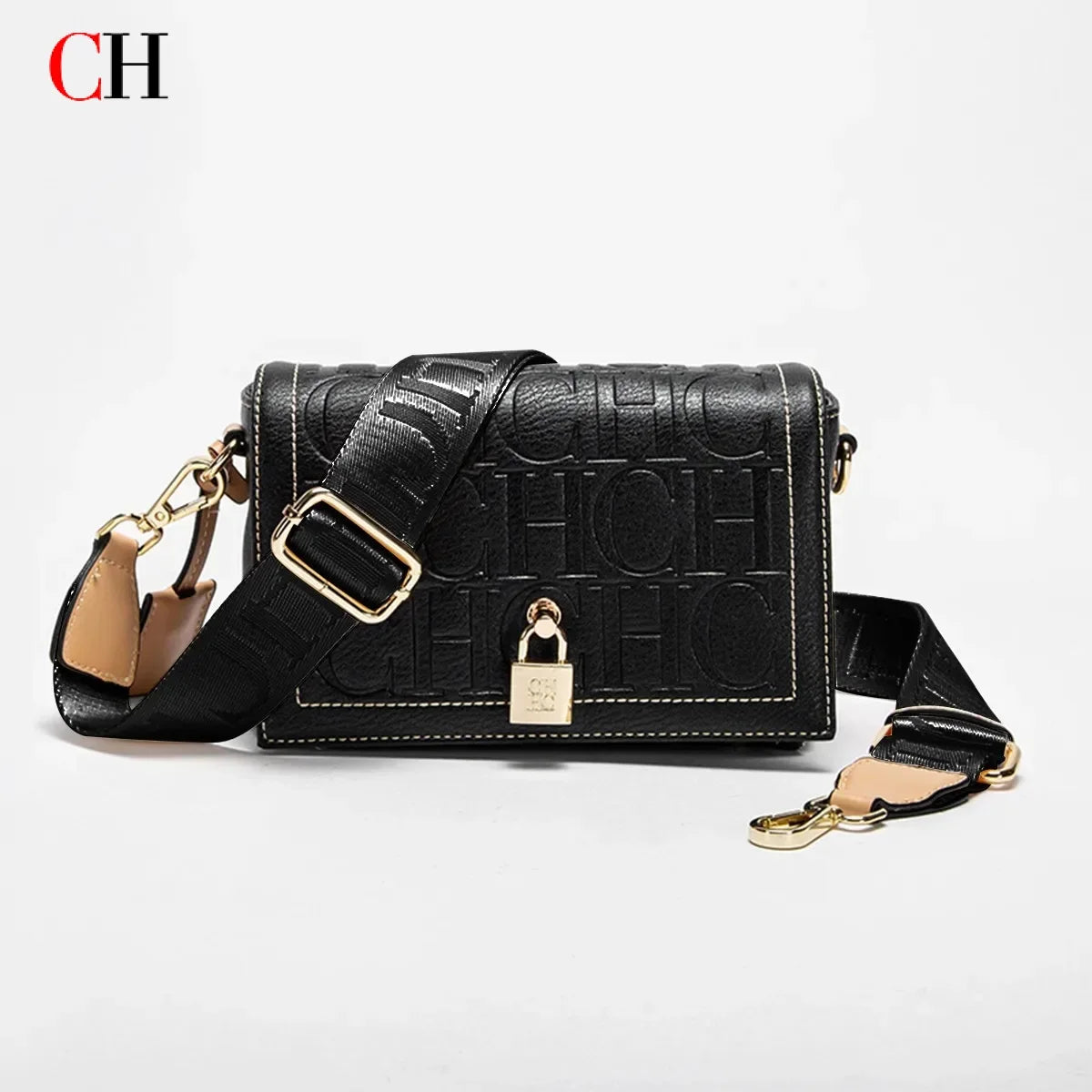 Metal Buckle Printed Shoulder Bag – Luxury-Inspired Solid Color Women's Handbag in 6 Colors