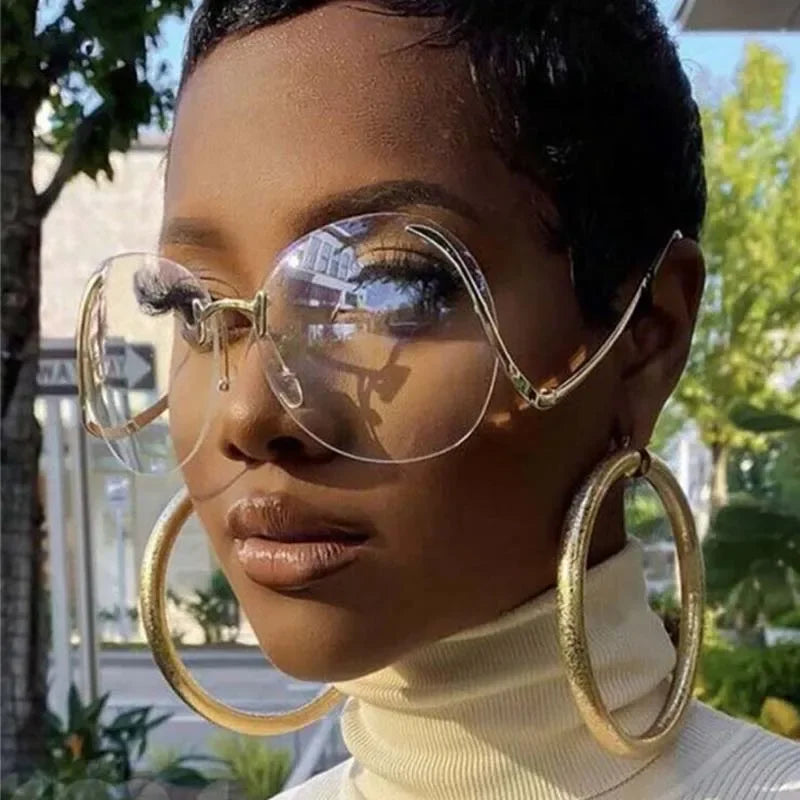 Big Frame Round Sunglasses | Geometric Mirror Lens Unisex Shades