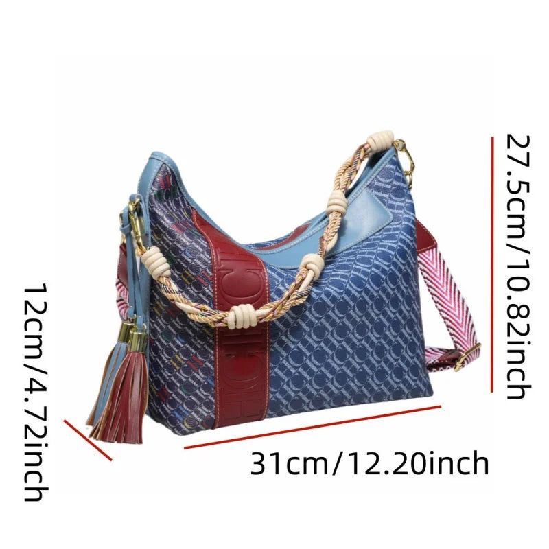 CHCH  New Women's Letter Print Tote Bag Premium Crossbody Sling Multi-Functional Shoulder Purse for Commute  Chic & Spacious