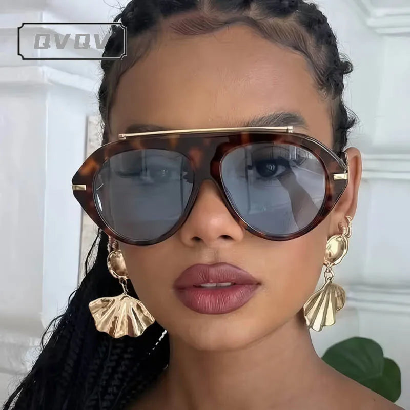 Luxury Designer Metal Beams Pilot Sunglasses Women High Quality Sun Glasses Ladies Vintage Trendy Driving Eyewear Gafas De Sol