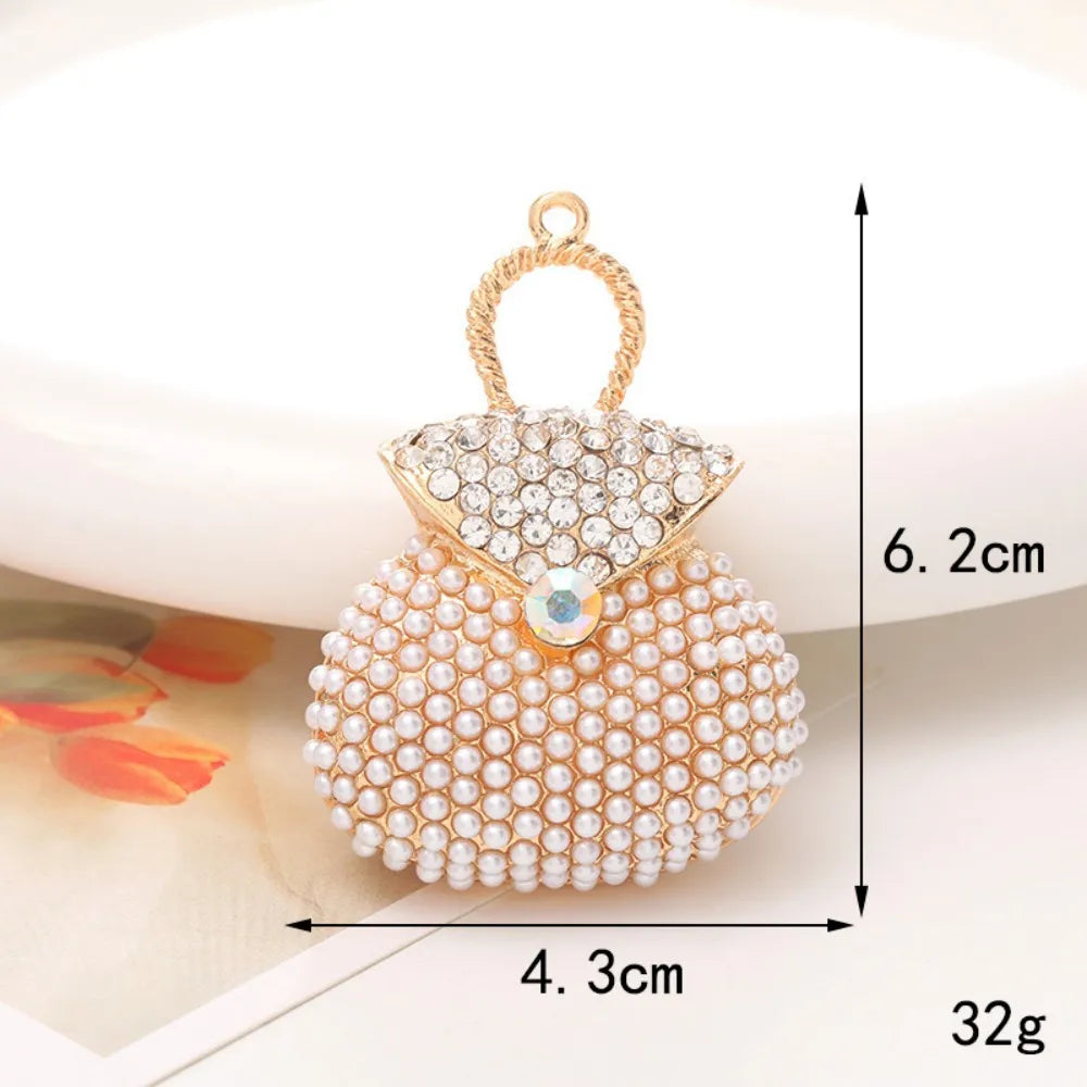Trend Pearl Beads Zircon Studded Key Chain Advanced Exquisite Bag Pendant Holiday Gifts For Women