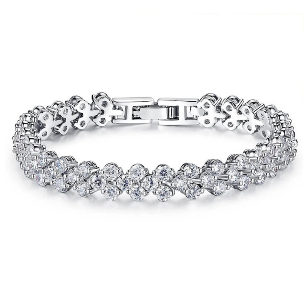925 Sterling Silver Bracelet Inlaid With Aaaaa Love Zircon Ladies Fashion Birthday Party Wedding Valentine's Day Jewelry Gift