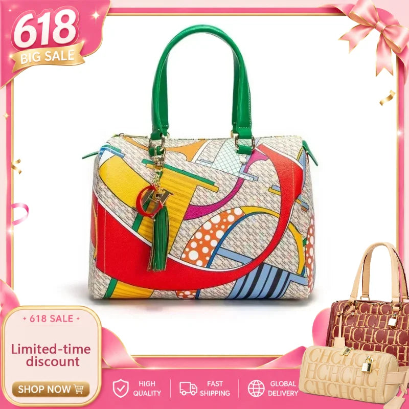 CH Women's Commuter Crossbody Bag 2026 Spring New Colorful Printed Women's Handbags Monogram Bronze Fashion Luxury Design