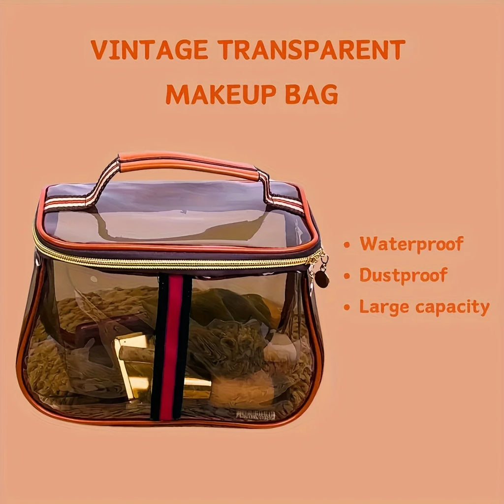Transparent Large Capacity Women's Makeup Bag Waterproof Gym Toiletry Bag Travel Portable Storage PVC Material Box Shape Gifts