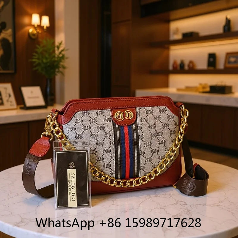 Fashionable Cool Women's Bag 2026 New Style PU Leather Crossbody Shoulder Handbag Square Shape Contrast Color Floral Embossed