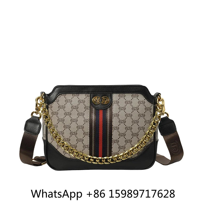 Fashionable Cool Women's Bag 2026 New Style PU Leather Crossbody Shoulder Handbag Square Shape Contrast Color Floral Embossed